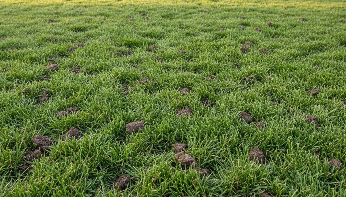 Post-aeration lawn recovery showing healthy grass growth in Chico, CA by Chop Chop Landscaping